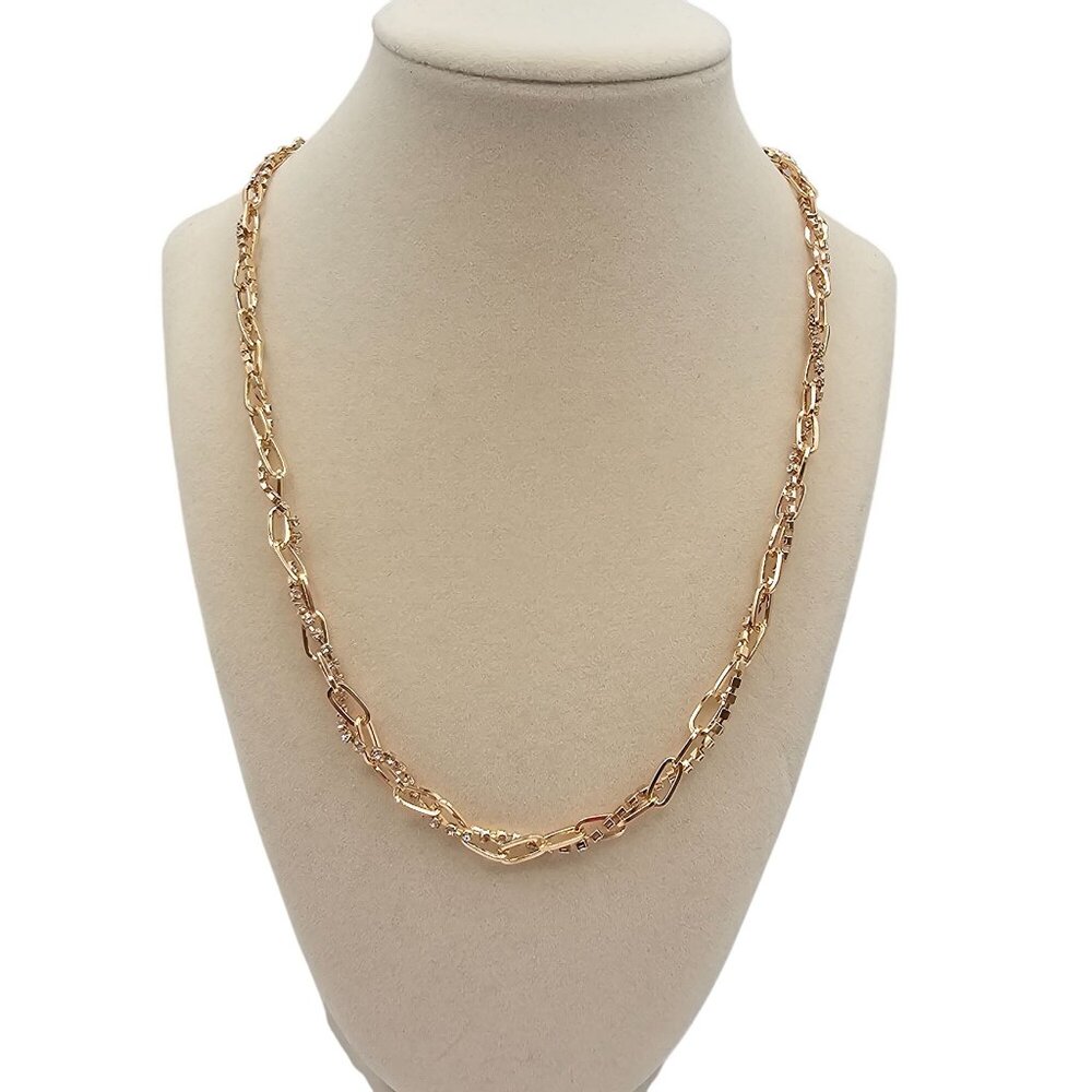 Ettika Gold Tone Chain Rhinestone Layered Elegant Stmt Fashion Jewelry 20"